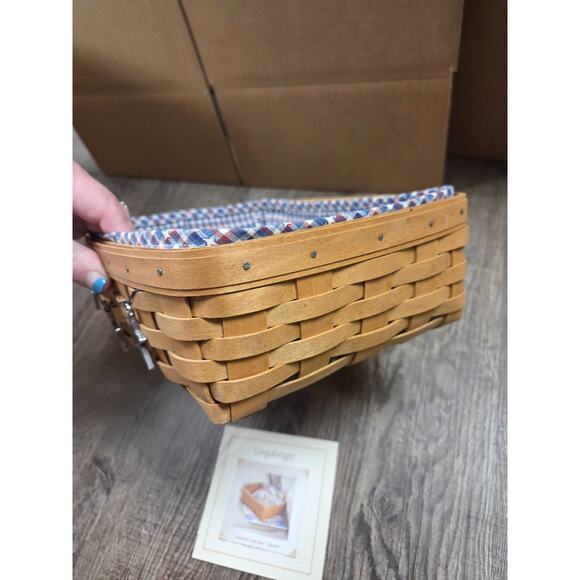 Longaberger Vacation Keepsake Basket Liner Protector USA Flag Charms #10244 - Picture 5 of 8